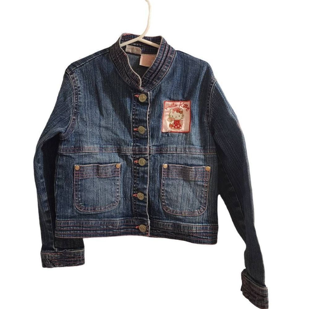 Sanrio Hello Kitty Vintage Kids Y2K Embroidered Denim Jacket Size 6